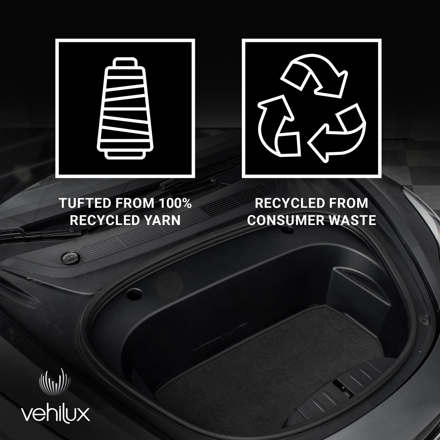 Vehilux Carpeted Mat(s) for Tesla Model 3 Frunk, 2017-2020