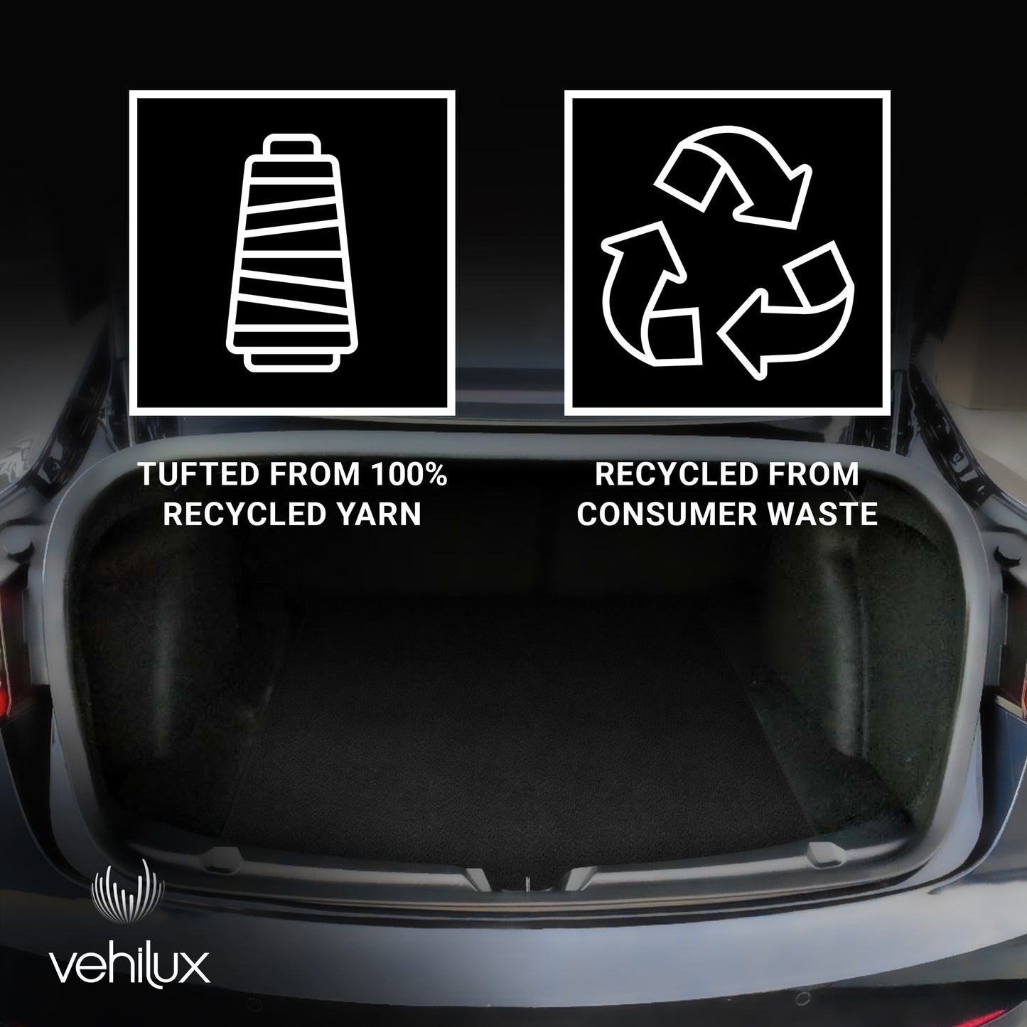 Vehilux Carpeted Mat(s) for Tesla Model 3 Trunk, 2017-2023