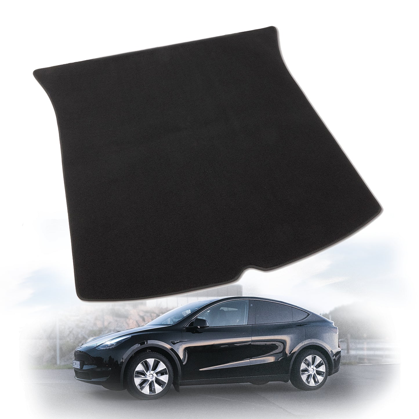 Vehilux Carpeted Mat(s) for Tesla Model Y Trunk, 2020-2023, (5-seat configuration only)