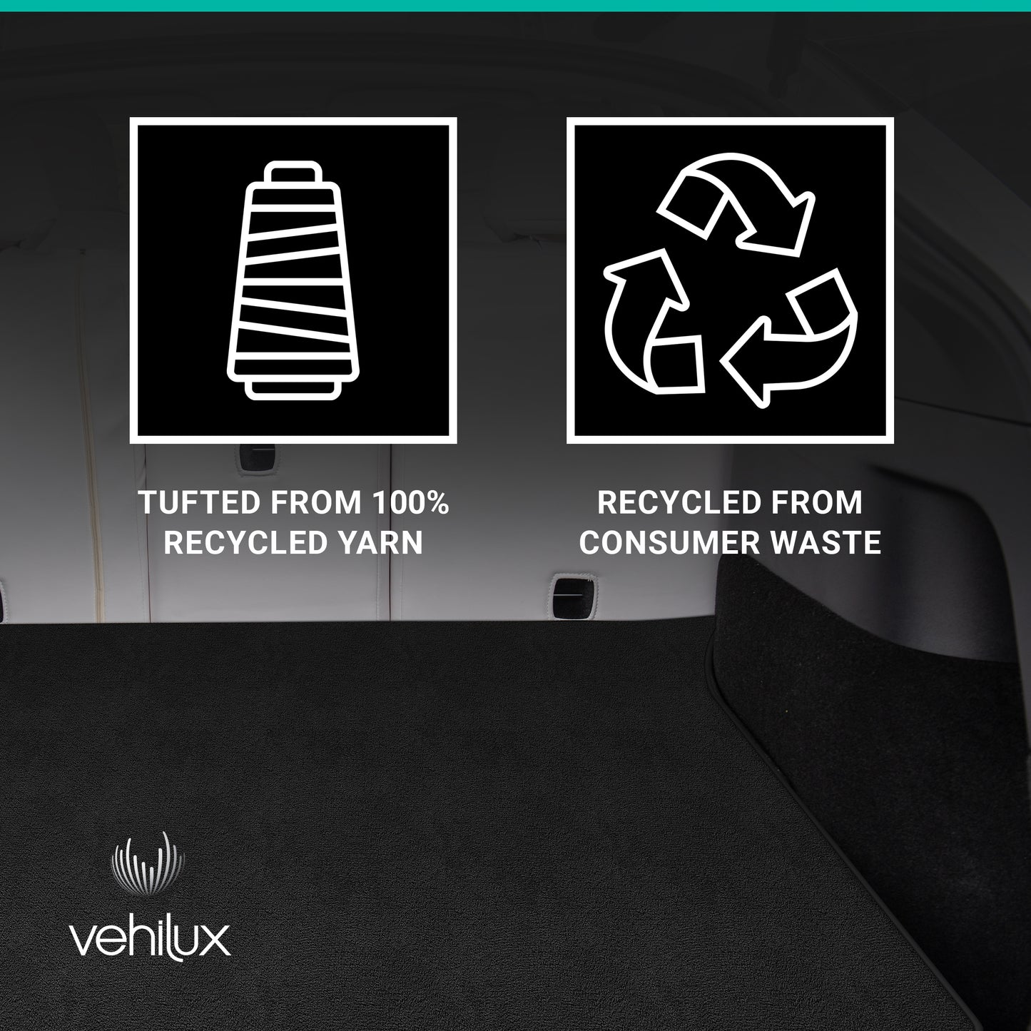 Vehilux Carpeted Mat(s) for Tesla Model Y Trunk, 2020-2023, (5-seat configuration only)